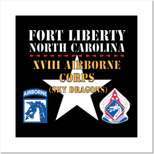 Fort Liberty North Carolina - XVIII Airborne Corps (Sky Dragons) - SSI - DUI X 300 Posters and Art